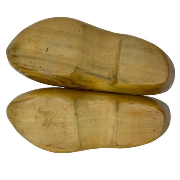 Vintage Hand-Painted Carved LARGE Wooden Dutch Clogs With Windmill Design - Picture 9 of 11